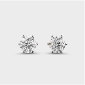 IGI Certified Round Brilliant Lab Grown Diamond Stud <b>Earrings</b> 14K Rose / Yellow / White Gold 6 Prong Solitaire Diamond <b>Earrings</b> - Product Image 6