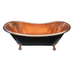 Meilleure vente blanc Antique Double pantoufle autoportant baignoire en cuivre brillant cuivre abordable Villa de luxe cuivre original - Product Image 2