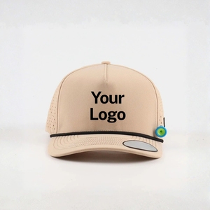Wholesale Custom Side Tee Holder Breathable Golf Hat 5 Panel Rope <b>Cap</b> Laser Cut Ventilation Snapback Sports <b>Cap</b> Vietnam Supplier - Product Image 1