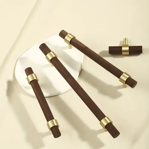 Manija de puerta de armario de latón y madera Manija de puerta de armario Precio asequible Manija de puerta de latón y madera - Product Image 6