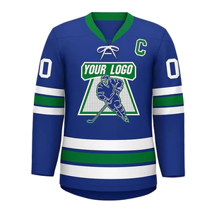 Maillot de hockey sur glace personnalisé par sublimation, tissu en maille polyester de qualité supérieure, respirant, anti-humidité, coutures durables, professionnel - Product Image 2