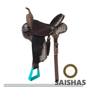 Premium Western Show Sillín hecho a mano de cuero genuino Ligero y cómodo para montar en un rodeo Performance - Product Image 2