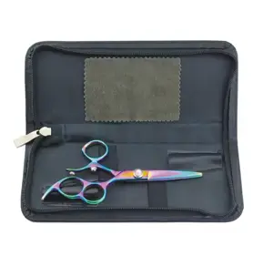 Best Quality fly scissors pinking professional hair dressing scissors barber rotating thumb flying shears Japanese rotary shear