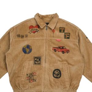 Veste en velours côtelé brodée vintage-Veste en velours côtelé élégante et unique avec broderie florale pour tenue décontractée et tenues Boho - Product Image 5