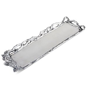 Wholesales Aluminium Silver Embossed Handle Design Serving Tray for Home Hotel & Restaurants Wedding Usage - Product Image 3