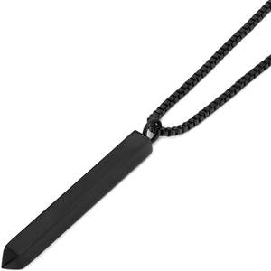 Joyería grabada personalizada 3D barra vertical colgante chapado en oro de acero inoxidable en blanco collares personalizados - Product Image 6