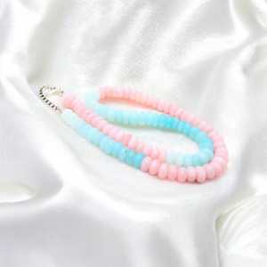 สร้อยคอลูกปัดโอปอลสีฟ้าและชมพูฟ้าขนาด7มม. 8มม. 9มม. พร้อมตะขอเงินสเตอร์ลิง925พร้อมของขวัญ - Product Image 5