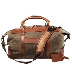 Vente en gros de sac de sport en toile avec logo personnalisé sac de week-end en cuir véritable pour le sport le voyage sac de sport polochon - Product Image 5