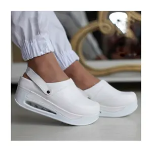 รองเท้าแตะสีขาวเปิดส้นรองเท้าพยาบาลสำหรับผู้หญิงรองเท้าสำหรับใส่ในบ้านคุณภาพระดับพรีเมียม