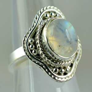 925 Sterling Silver Rainbow Moonstone <b>Statement</b> <b>Ring</b> Handmade Boho June Birthstone Jewelry Perfect Gift for Her One Size - Product Image 2