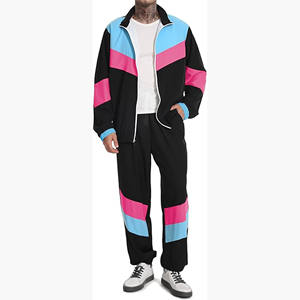 Ensemble de survêtement décontracté pour homme, style années 90, avec capuche, coupe-vent années 70, costume de Halloween, ensemble hip-hop 2 pièces - Product Image 1