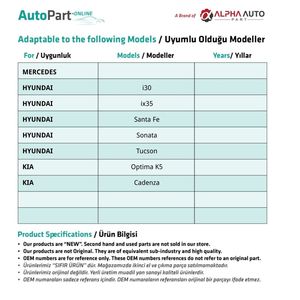 ชุดซ่อมซันรูฟสำหรับ Kia Optima K5, cadenza - Product Image 2