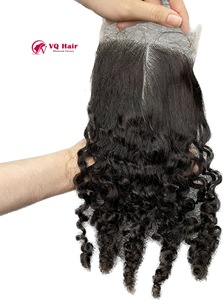 Dentelle transparente HD fermeture vierge birmane cheveux humains bouclés 4x4 5x5 6x6 7x7 cheveux vietnamiens bruts - Product Image 3