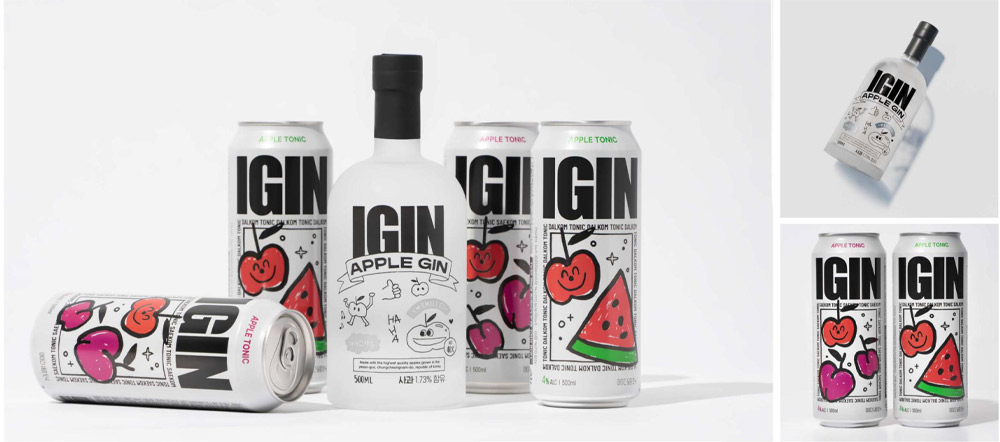 IGIN Apple Gin 500ml 2本セット IGH Made in Korea Apple Gin 500ml - 40% Alcoholic Beverage with