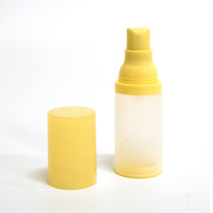 Emballage de cosmétiques d'usine du Vietnam Bouteille givrée transparente avec bouchon jaune Bouteilles de lotion à pompe sans air Bouteilles de pulvérisation sans air - Product Image 3
