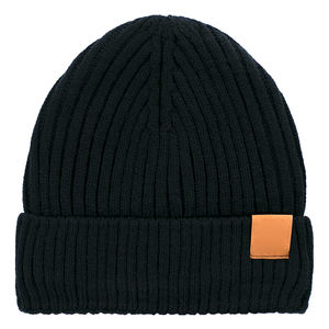 Manufacturer Rubber Patch Logo Outdoor Thick <b>Winter</b> Knitted Baggy Beanie Cap <b>Hat</b> Men And <b>Women</b> - Product Image 1