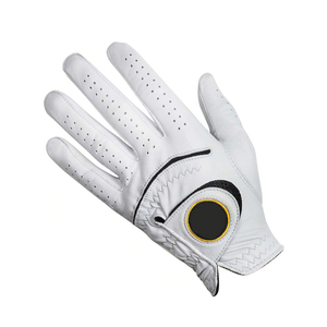 Best Selling Mudassar Sports Men Left Hand Adult Full-Finger Lightweight Non-Slip Customizable Golf <b>Gloves</b> White Genuine Leather - Product Image 2
