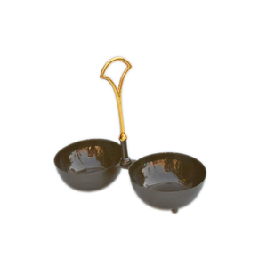 โลโก้ที่กําหนดเองตกแต่งชามเสิร์ฟผลไม้ชามผลไม้โลหะดูเรียบง่ายและมีระดับอุปกรณ์ครัวโต๊ะผลิตในอินเดีย - Product Image 1