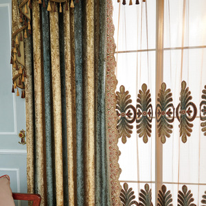 Oem logotipo personalizado diseño piso-techo ventana terciopelo bordado cortina <span class=keywords><strong>tela</strong></span> dormitorio sala de estar acabado cortina opaca - Product Image 2