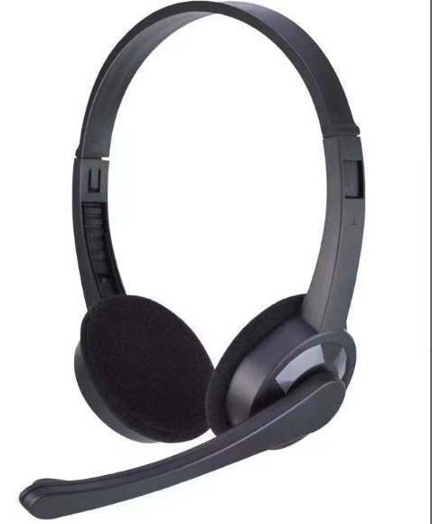 Lightweight 92g Wired Headset with Omnidirectional Mic, 1.8m Cable 3.5mm Stereo Headphones for Office Meetings