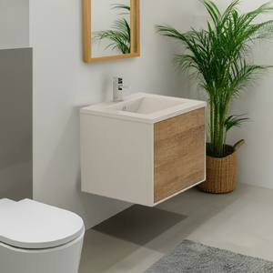 LINZ Set di Mobili da Bagno Moderni 60 cm, Mobile Lavabo Effetto Legno Massello con Lavandino Laccato, Design in Melamina - Product Image 6