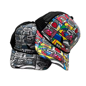 Nueva moda para hombres y mujeres, estampada gorra de béisbol, sombrilla transpirable, gorra de media malla Hip Hop, gorra de camionero de tendencia callejera, malla - Product Image 2