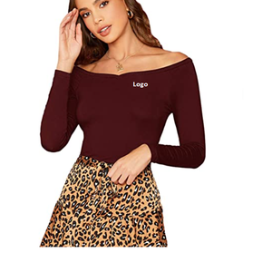 T-shirt à manches longues sexy à épaules dénudées pour femmes chaudes - Product Image 5