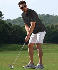 เสื้อโปโลแขนสั้นพิมพ์ลายสำหรับผู้ชาย, เสื้อโปโลแห้งเร็วระบายอากาศได้ดีผ้าถักลายทางสำหรับฤดูร้อน - Product Image 5