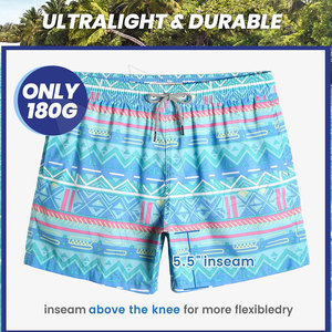 Venta al por mayor logotipo personalizado verano playa elástico traje de baño secado rápido hombres pantalones cortos de baño con bolsillo pantalones cortos de playa - Product Image 5