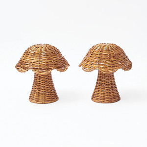 Ornement unique en forme de champignon en rotin naturel écologique de qualité supérieure pour la décoration intérieure et la décoration de mariage - Product Image 1