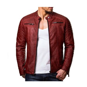 Custom <b>Plus</b> <b>Size</b> Men's Sport <b>Faux</b> <b>Leather</b> <b>Jacket</b> Breathable Lightweight Stand Collar Quilted Polyester Lining PU <b>Leather</b> New - Product Image 1