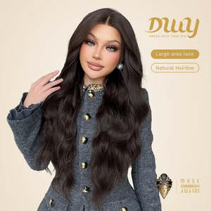 Perruque Synthétique Premium Bobba-DWY 136 pour Femme, Raie Libre, Cheveux Noirs Bouclés, Dentelle Transparente, Style Court Bouclé avec Frange - Product Image 2