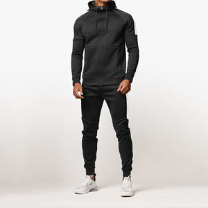 ชุดวอร์ม2ชิ้นสำหรับผู้ชายชุดวอร์มสำหรับวิ่งออกกำลังกายมีฮู้ดแขนยาวกางเกงวิ่งจ๊อกกิ้ง - Product Image 1