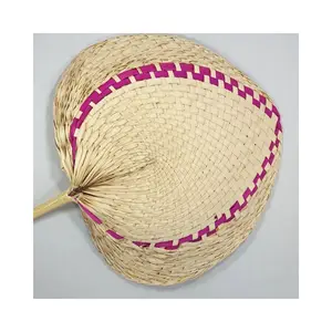 Vietnam Natural Woven Palm Leaf And Bamboo Hand Fans Mix Colors Traditional Fan For Vintage Boho Decoration Wholesale Supplier