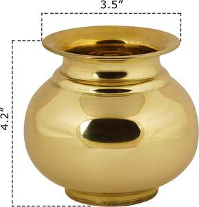 โลต้า กาลาดวี คาลาช ทำจากทองเหลือง สำหรับพิธีกรรม  งานฝีมือ  โลต้า คาลาช  งานปั้นลายนูน  ทำจากทองเหลือง  สำหรับงานพิธีกรรม  งานแต่งงาน และงานสังสรรค์ในครอบครัว - Product Image 6