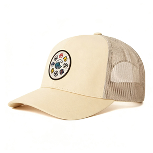 Casquette Trucker 6 Panneaux en Toile de Coton avec Dos en Maille, Broderie Symbole Nature, Légère, Respirante, Réglable, Protection Solaire, Mode Extérieure - Product Image 2