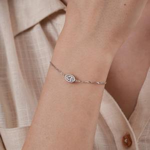 Pulsera Solitario con Diamante Cultivado en Laboratorio de Corte Ovalado, Engastado en Bisel, con Cadena de Oro de 14k, para Regalo de Boda, a Precio de Mayoreo - Product Image 4