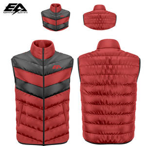 Veste bouffante sans manches en polyester 100% de haute qualité pour hommes, gilet en tissu tissé lavable, col montant, caractéristiques légères à capuche - Product Image 4
