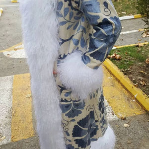 Chaquetas de algodón acolchadas para mujer Patrón floral bordado Manga larga Bolsillos laterales de encaje Otoño Invierno Abrigos bohemios al por mayor - Product Image 1