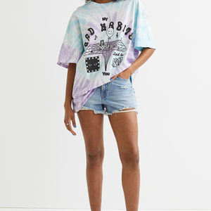 Femmes T Shirts 100% Coton Tee Shirt Vente en gros Personnalisé Blanc Casual Breathable Wear Print Pattern Knitted Regular - Product Image 3