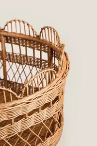 Handmade Rattan Woven Pushcart and Storage <b>Baskets</b> - Product Image 2