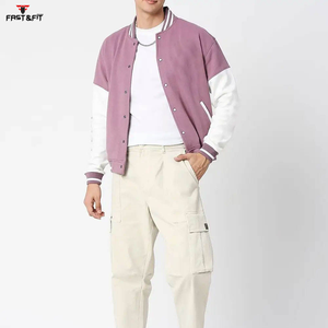 Conception populaire hiver unisexe collège Baseball Varsity veste toile tissu coupe-vent et respirant personnalisable - Product Image 5