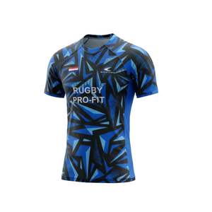 ผู้ผลิตเสื้อรักบี้แบบซับลิเมชั่น 240 กรัม สำหรับชุดกีฬาแบบสั่งทำระดับมืออาชีพ พร้อมดีไซน์คอเสื้อใหม่ ผลิตจากผ้าสแปนเด็กซ์และโพลีเอสเตอร์ - Product Image 5