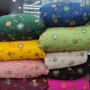 Tela bordada con lentejuelas Material decorativo Premium para decoración del hogar de moda y proyectos artesanales - Product Image 1