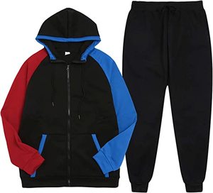 ชุดวอร์มชุดกีฬามีฮู้ดสีพื้นสำหรับผู้ชาย,ชุดวอร์มกีฬาชุดวิ่งเลือกลายได้ตามต้องการ - Product Image 2