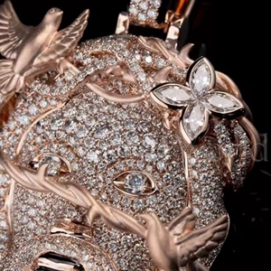 จี้โมอิสซาไนต์ชุบทองคำสีกุหลาบ ประดับเพชรแบบ Iced Out ลายสัตว์รูปนก ดีไซน์หรูหรา สไตล์ฮิปฮอป - Product Image 6