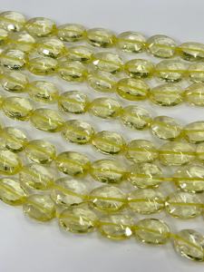 Cuentas de forma ovalada facetadas de cuarzo limón natural AAA tamaño 8x10mm aprox. Cuentas de hilo de 14 pulgadas para hacer joyas - Product Image 4