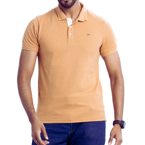 Stylish <b>Men's</b> Classic <b>Brown</b> Solid Pattern for Polo <b>Shirt</b> Comfortable Knitted Cotton with Short Sleeves for Any Occasion - Product Image 4