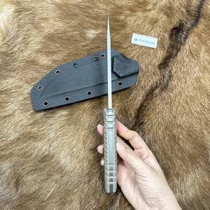 Cuchillo de caza de hoja fija personalizado OEM, cuchillo recto para acampar al aire libre, mango G10 con Kydex - Product Image 4