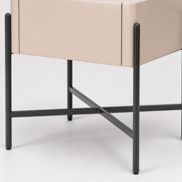 Armoire de chevet minimaliste de style italien de luxe, écologique, en MDF, avec pieds croisés et 1 tiroir, pour chambre à coucher, salon, hôtel